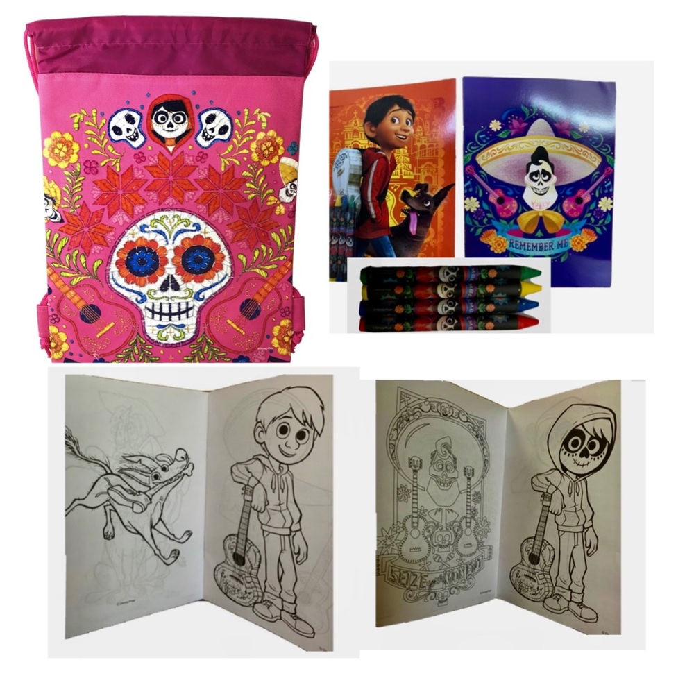 Disney Hot Pink Embroidered Skull Drawstring Bag